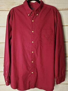 Chaps Men's Button-Down Shirt in Burgundy